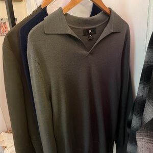 Banana Republic Dark Grey Collared Knit Sweater Polo